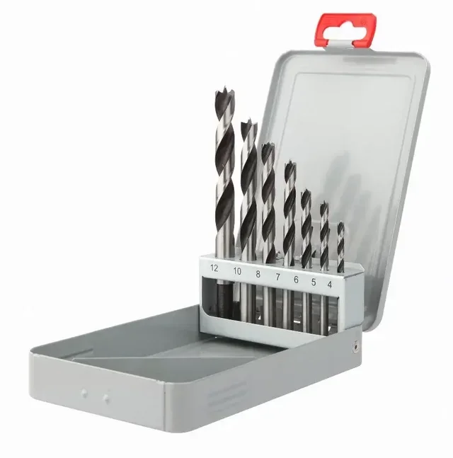 DIAGER Metal Case 3 Drill Bits 7 Pieces Centering Cutting Polished