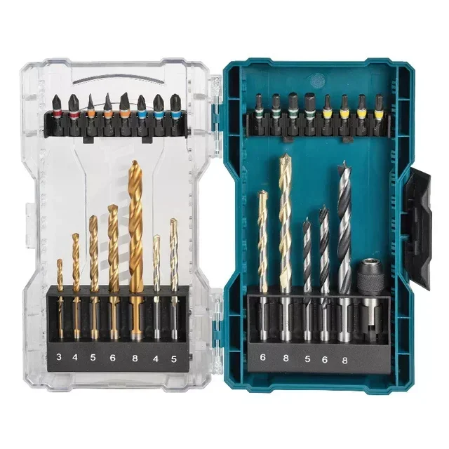 MAKITA E-07054 Set di Punte da Trapano e Avvitamento 29 Pezzi Multi-Materiale Legno Metallo Muratura
