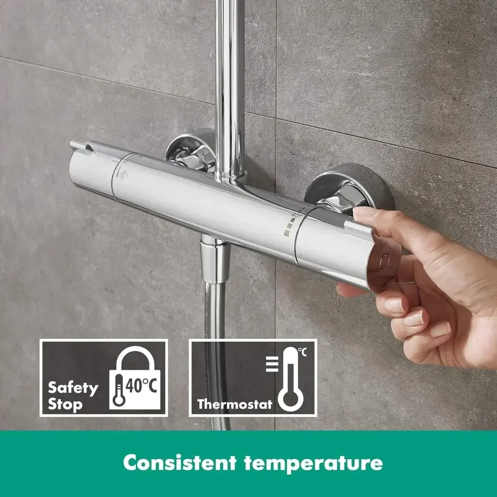 Colonne douche Hansgrohe Crometta E 1 Jet Chromé anti-calcaire 27271000