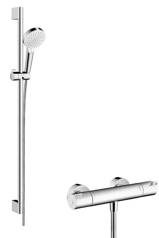 Hansgrohe Crometta Vario Shower Column 65cm White Chrome Thermostatic