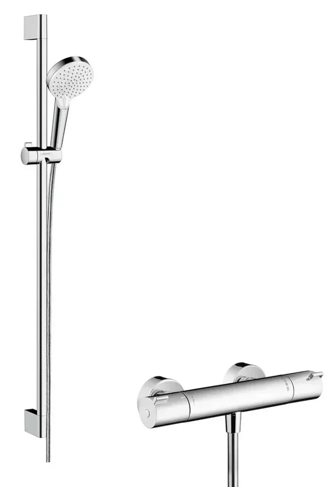 Colonne douche Hansgrohe Crometta Vario 65cm blanc chrome thermostatique