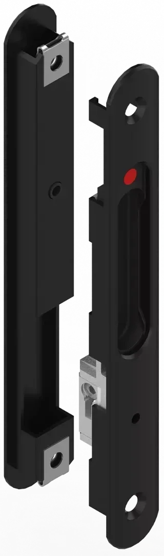 Coquille double coulissant Silène 6795 Noir DS6795-013 - Serrure intérieur condamnation extérieur cylindre