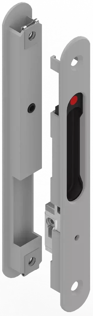 Coquille double coulissant Silène 6795 Gris - Serrure intérieur condamnation extérieur cylindre