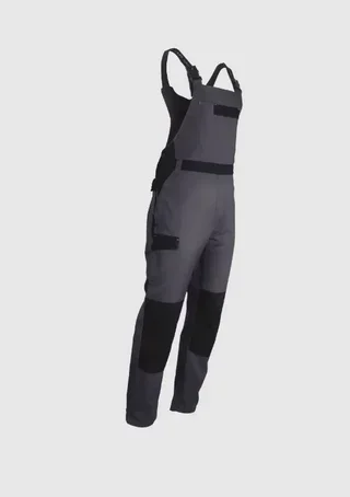 Salopette LMA AZOTE Grigio Scuro Nero 3024 - Pantalone da Lavoro Multitasca con Bretelle