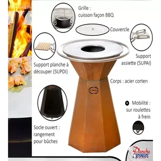 Tapa Acero Inoxidable Ø28 cm para Brasero Le Churrasco Ø70 cm Cubierta Protectora