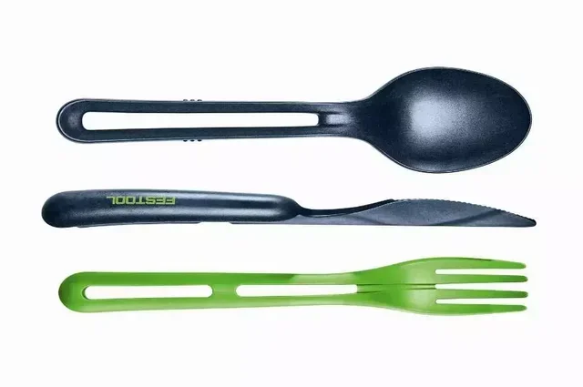 Set de Cubiertos Plegables Koziol ORGANIC de Celulosa FSC para Almuerzo en Obra
