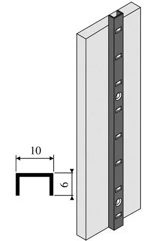 Crémaillère aluminium 1340 VACHETTE anodisé argent 2m pose applique