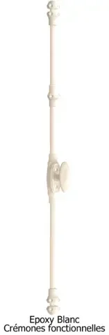Crémone décorative MAP Blanc 9016 à bouton - 38304