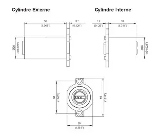 Cylindre Serrure Cheba 262S+ LT Laiton 3 Clés Mul-T-Lock Sécurité