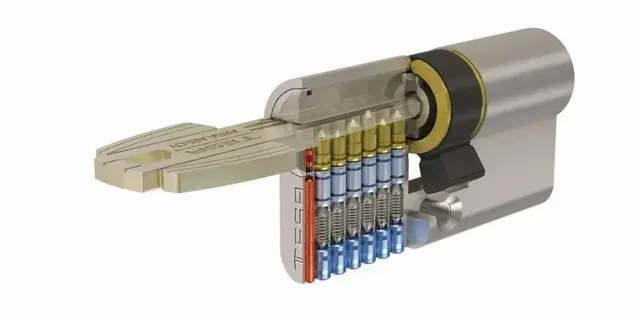 Cylindre de sécurité TESA T60 débrayable nickelé avec 5 clés T65
