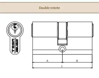 Cilindro di sicurezza TESA TE5 nichel 5 perni 503L