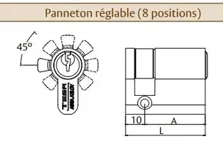 Cilindro di sicurezza TESA TE5 nichel 5 perni 503L