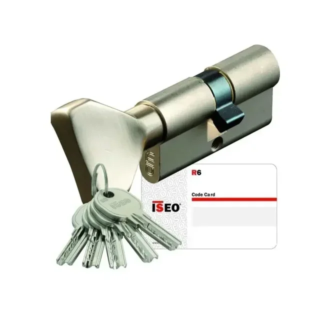 Cylindre serrure ISEO ISR6 LN AGL004680 6 goupilles laiton nickelé