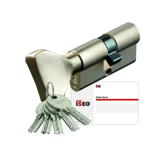 Cylindre serrure ISEO ISR6 LN AGL004680 6 goupilles laiton nickelé
