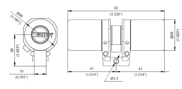 Cylindre haute sécurité MUL-T-LOCK MTL600 262S+ NM - 3 clés maillechort - Serrure anti-crochetage