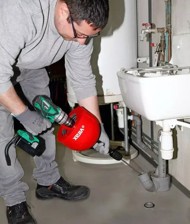 Professional manual drain cleaner VAL 26 VIRAX cable 7.5m Ø7mm pipes 25-75mm