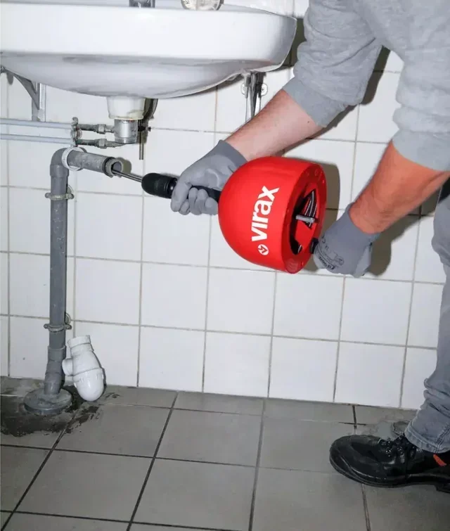 Professional manual drain cleaner VAL 26 VIRAX cable 7.5m Ø7mm pipes 25-75mm