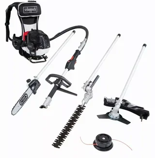 Débroussailleuse multifonction 4 en 1 SCHEPPACH MFH5300-4BP 52 cm³ à dos avec harnais ergonomique