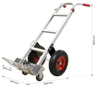 Diable aluminium tout-terrain STOCKMAN ST250R charge 250 kg 4 roues