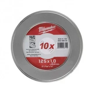 Disque tronçonner Milwaukee 125mm acier lot 10