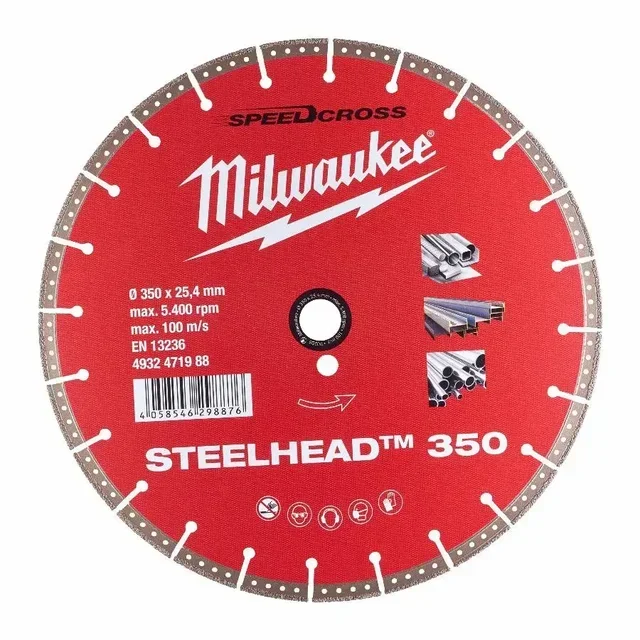 Disque diamant Milwaukee Steelhead 350 mm acier inox 4932471988