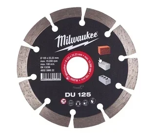 Diamond Cutting Disc 125mm Milwaukee Universal for Concrete Brick Stone