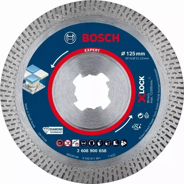 Disque diamant X-LOCK Bosch 125 mm Best Hard Ceramic Expert 2608900658