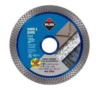 Disque diamanté RUBI Mini Viper TVA 85 mm - Coupe carrelage granit porcelaine