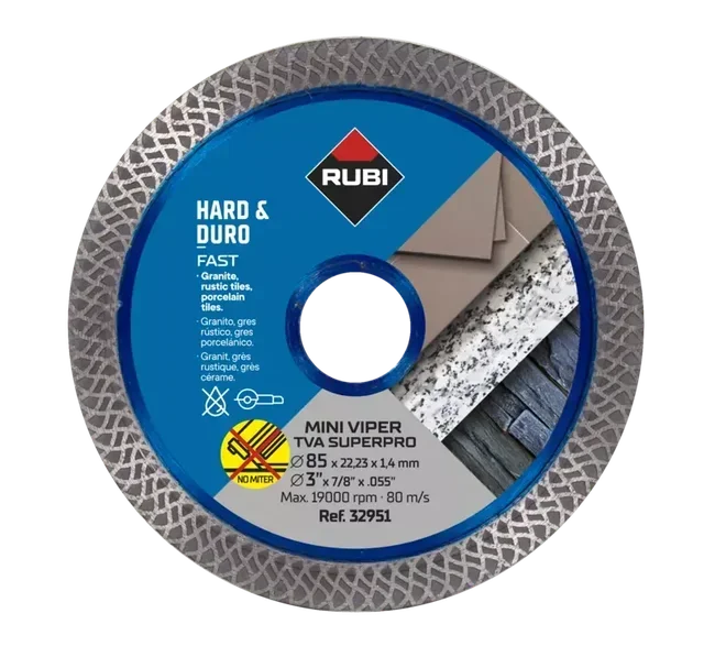 Disco Diamantato RUBI Mini Viper TVA 85 mm - Tagliapiastrelle Granito Porcellana