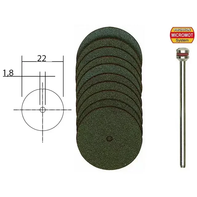 Disques à tronçonner corindon Ø22 mm PROXXON 28810 lot 5