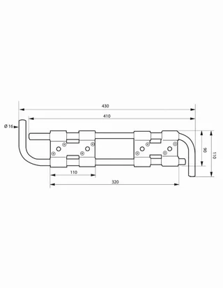 Double barre de sécurité THIRARD 909911 pour volets bois - Acier Ø16mm anti-effraction