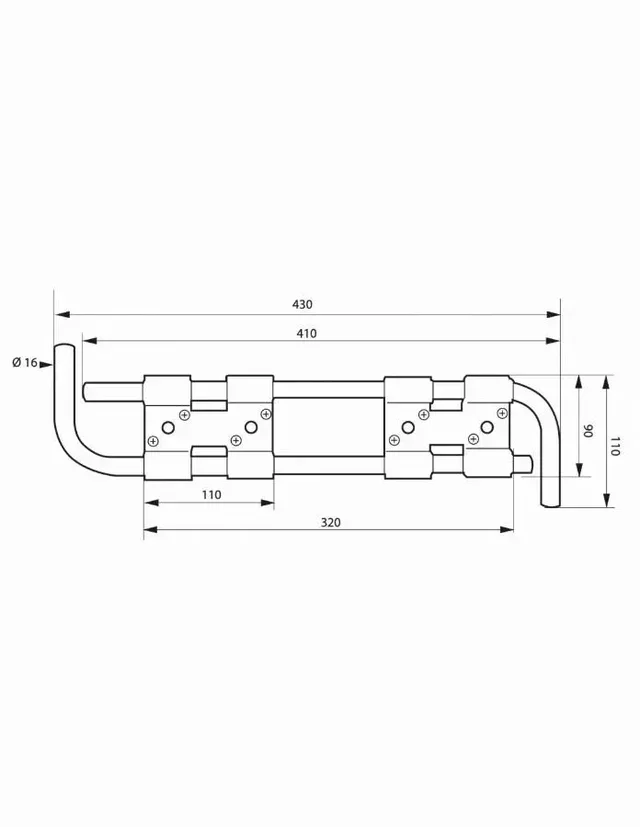 Double barre de sécurité THIRARD 909911 pour volets bois - Acier Ø16mm anti-effraction