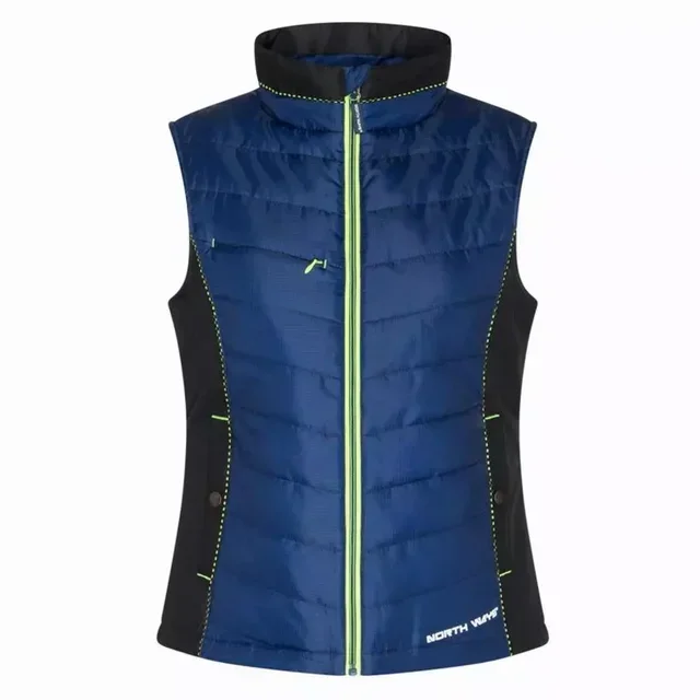 Doudoune sans manches femme NORTH WAYS Constance 1575 marine jaune fluo