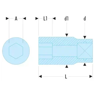 Douille 1/2" 6 pans 18 mm FACOM S.18H OGV chromée - outillage professionnel