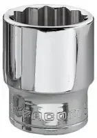 Douille FACOM 3/8" 12 pans métriques OGV chromée brillante