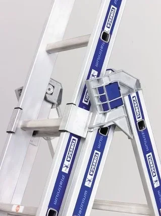 Verstellbare 3-teilige Leiter TUBESCA Platinium Aluminium 2,66m bis 6,02m