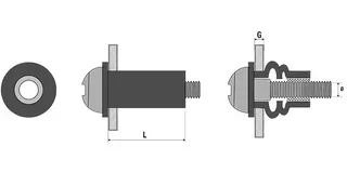 Écrou insert laiton EPDM tête plate SCELLIT boîte 20 pièces RN0850