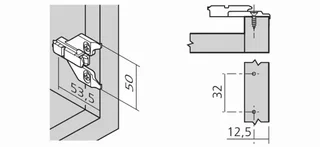 Embase fixation clip plaque cadre 175L660 LMC nickelée zamack