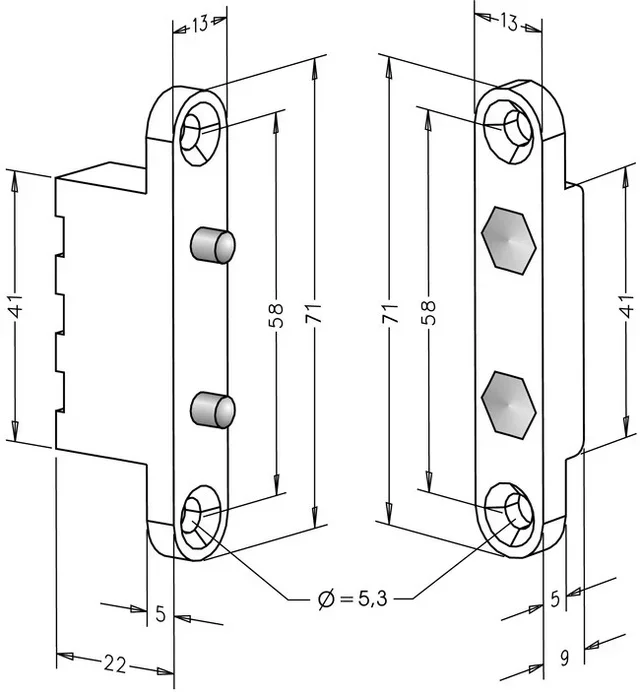 Transmetteur courant encastré 2 plots EFF EFF 10305