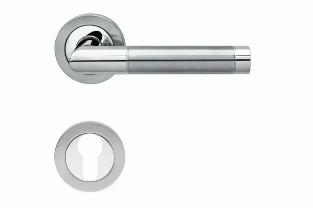 Poignée porte inox KARCHER BE700A poli satiné clé I rosace