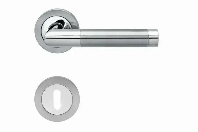 Ensemble béquille rosace Clé L BE700A KARCHER DESIGN Inox poli satiné