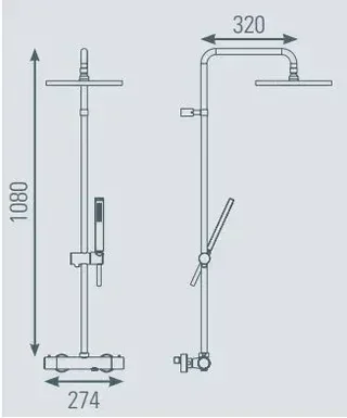 Colonne de douche THERMADOR Tewa MIZ22 mitigeur thermostatique
