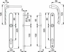 Poignées Muze ASSA ABLOY entraxe 195 mm clé L chrome velours