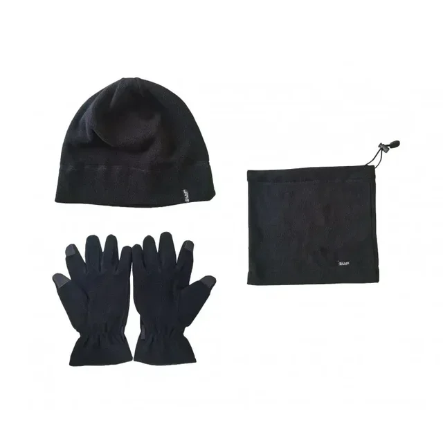 Pack hiver Arctic Noir LMA 99141 - Bonnet cache-cou gants tactiles