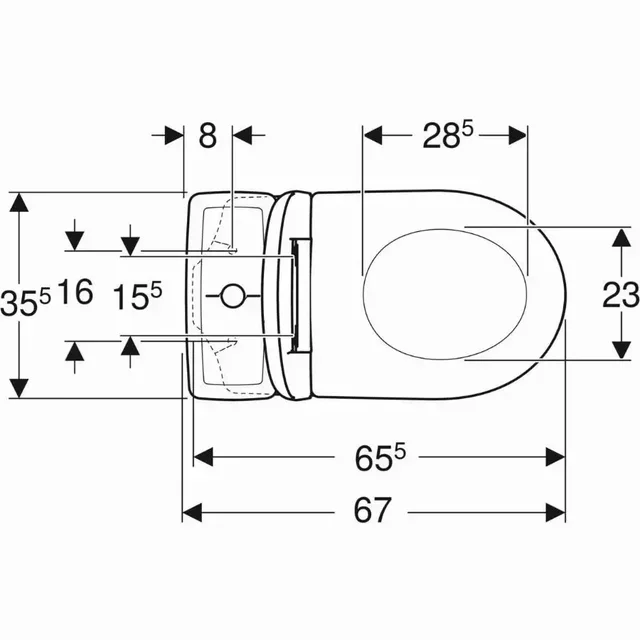 Pack WC a Terra Geberit Renova Comfort - Vaso Rimfree 46cm con Cassetta a Doppio Scarico