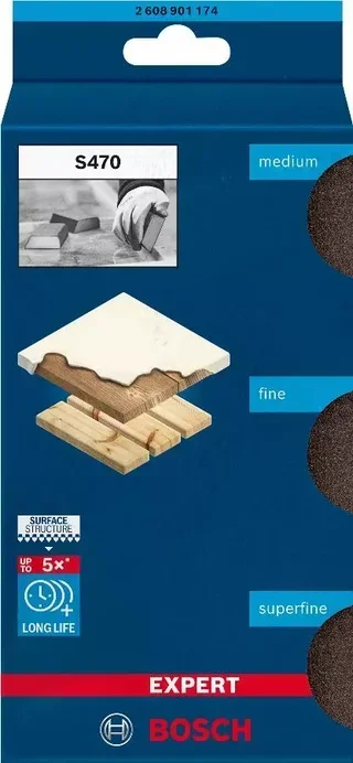 Éponges abrasives BOSCH Expert Combi S470 lot 3 pièces