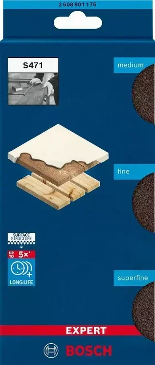 Éponges Abrasives Bosch Expert S471 Set 3 Pièces 69x97x26 mm