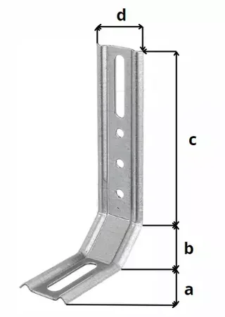 Équerre 3 pans 45° 130x72x30 mm galvanisée Alberts 341398