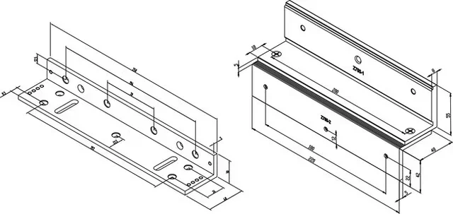 Équerre fixation L+Z EFF EFF LZ300 - Capacité 300 kg sécurisation vantail