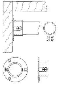 Équerre renfort latérale MANART M724/25CR tube rond chromé 25 mm zamak